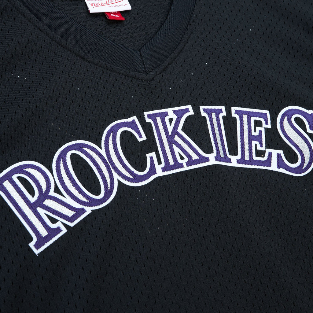 Men's Colorado Rockies Todd Helton Mitchell & Ness Black Authentic Batting Practice Jersey