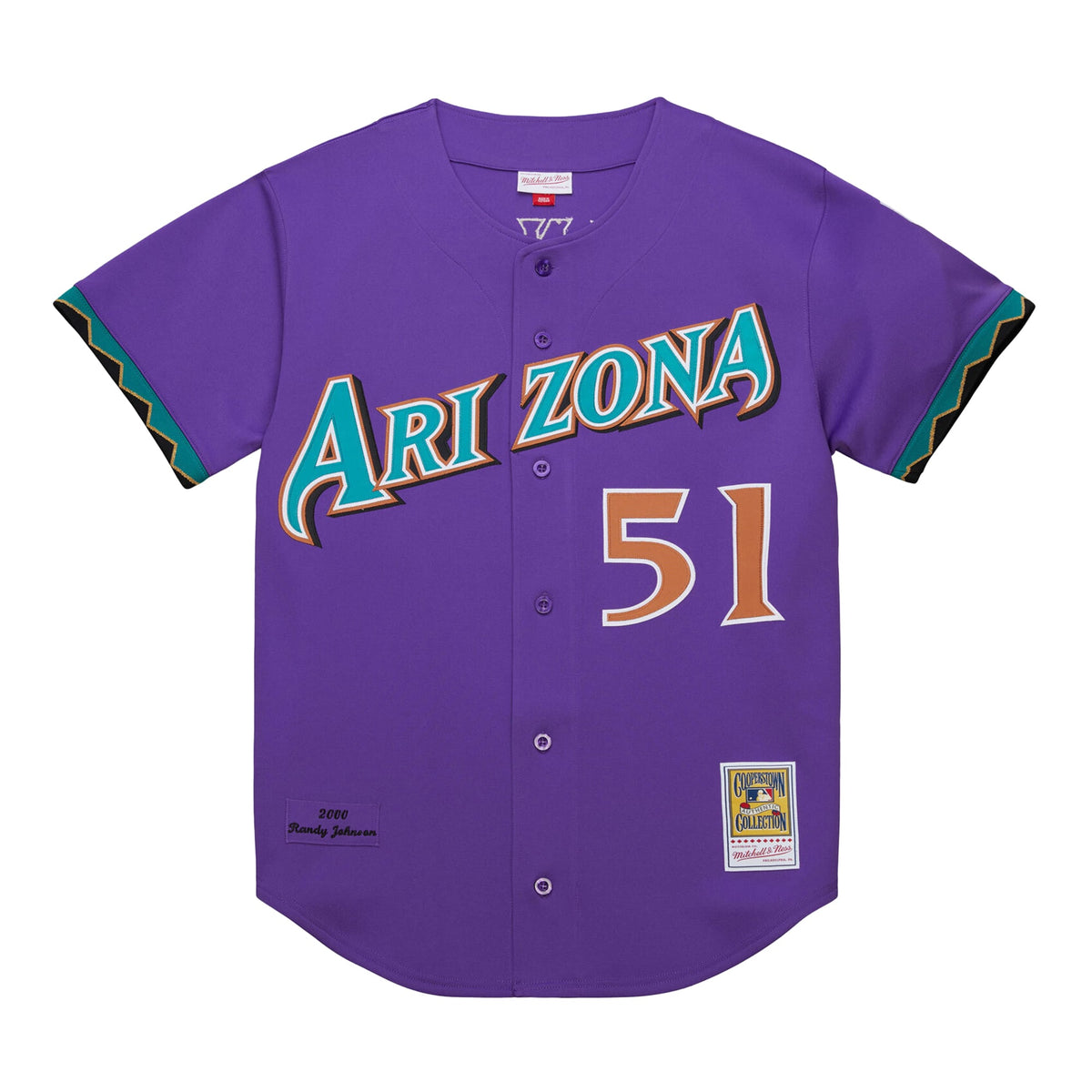 Men's Arizona Diamondbacks Randy Johnson Mitchell & Ness Purple 2000 Throwback Authentic Jersey