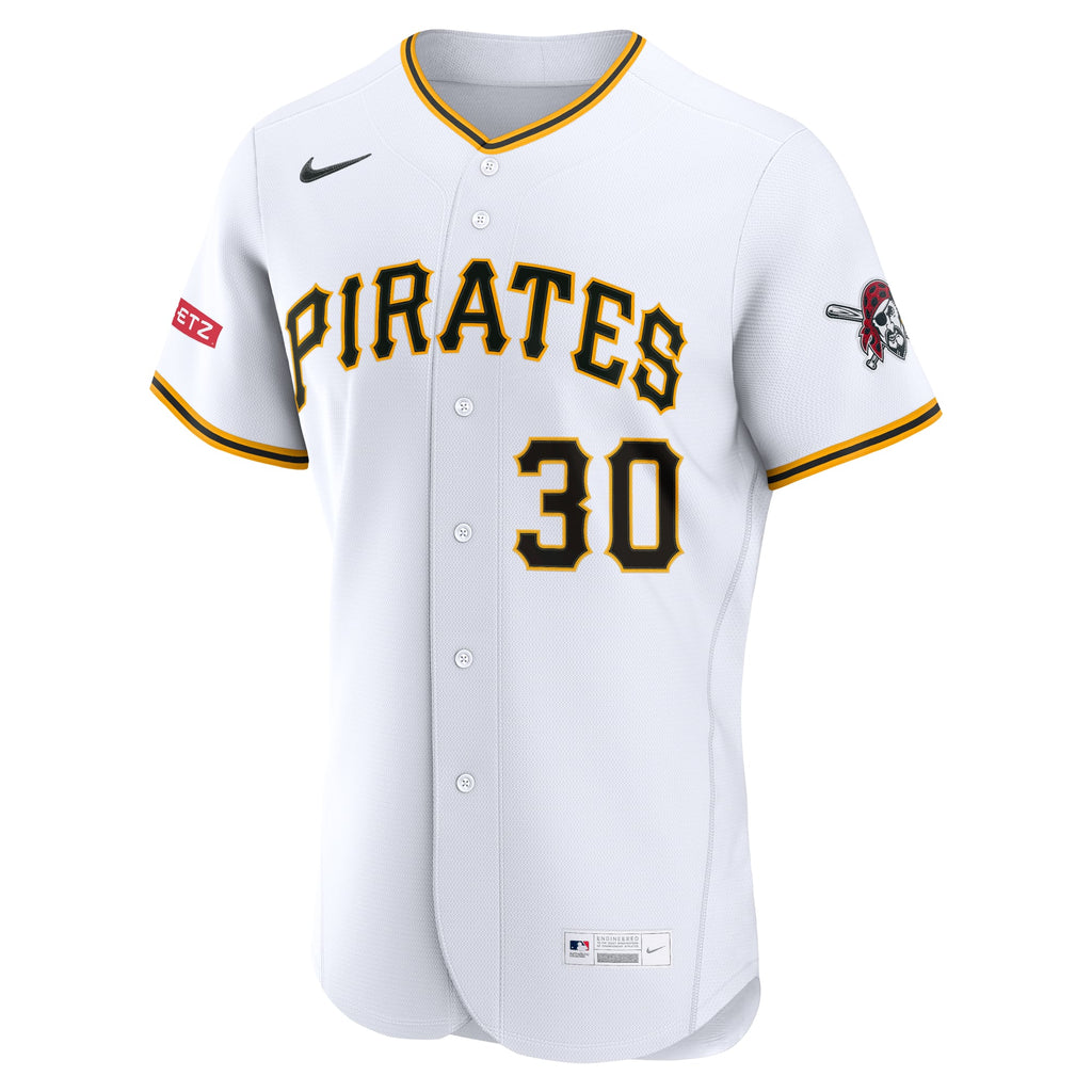 Men's Pittsburgh Pirates Paul Skenes Nike White Home Authentic Sponsor Patch Jersey