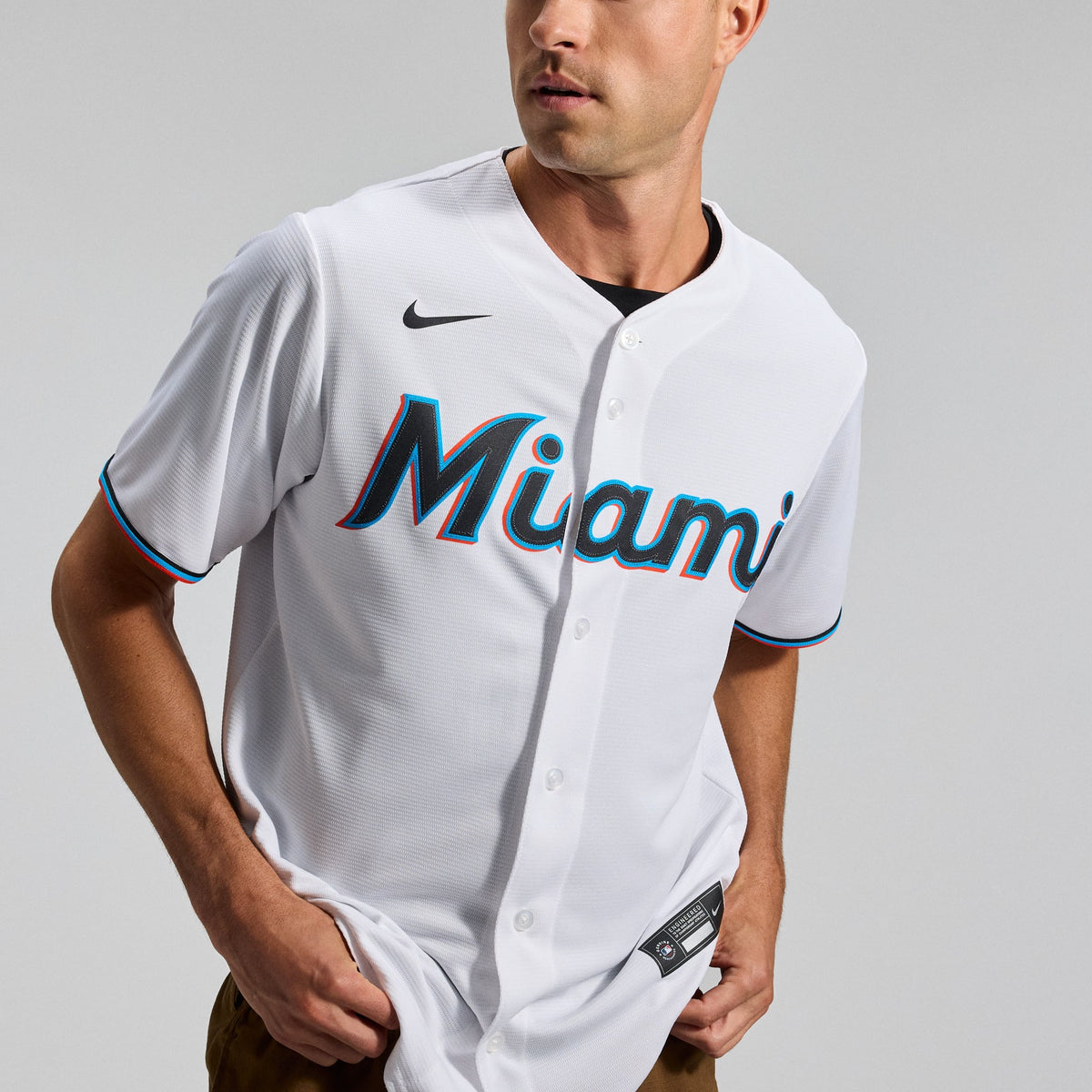 Men's Miami Marlins Nike White Home Replica Team Jersey