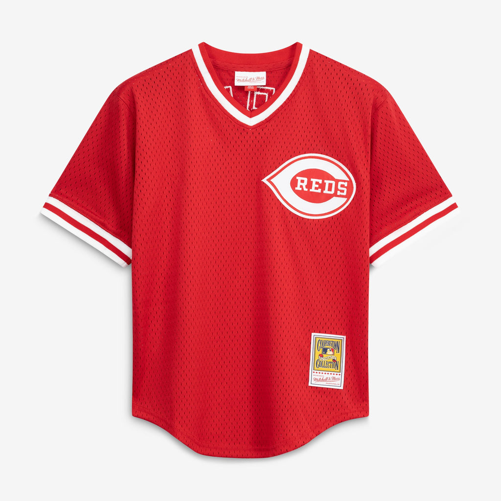 Men's Cincinnati Reds Barry Larkin Mitchell & Ness Red Authentic Batting Practice Jersey