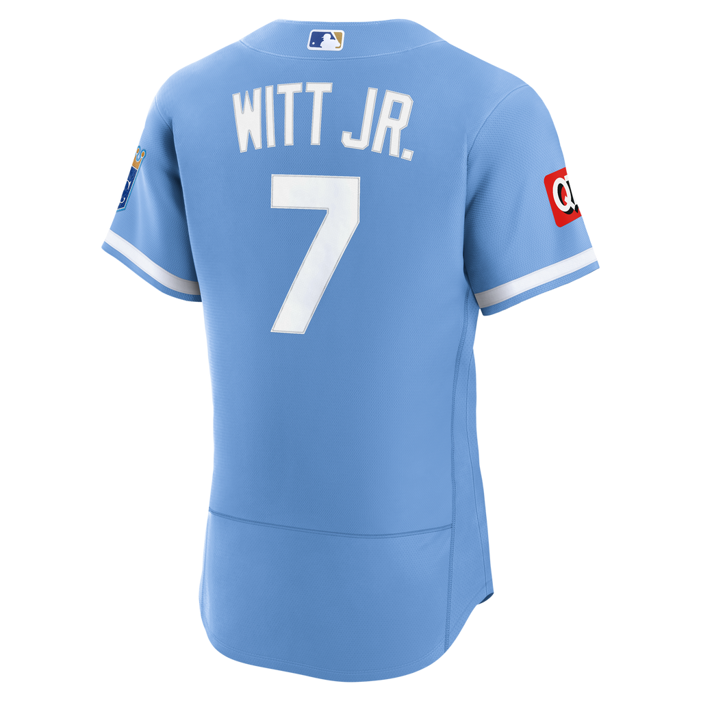 Men's Kansas City Royals Bobby Witt Jr. Nike White Home Authentic Sponsor Patch Jersey