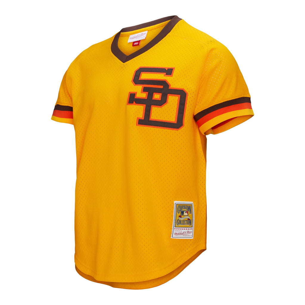 Men's San Diego Padres Tony Gwynn Mitchell & Ness Gold Big & Tall Cooperstown Mesh Batting Practice Jersey