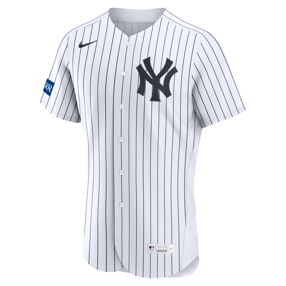Men's New York Yankees Nike White Home Sponsor Patch Authentic Jersey