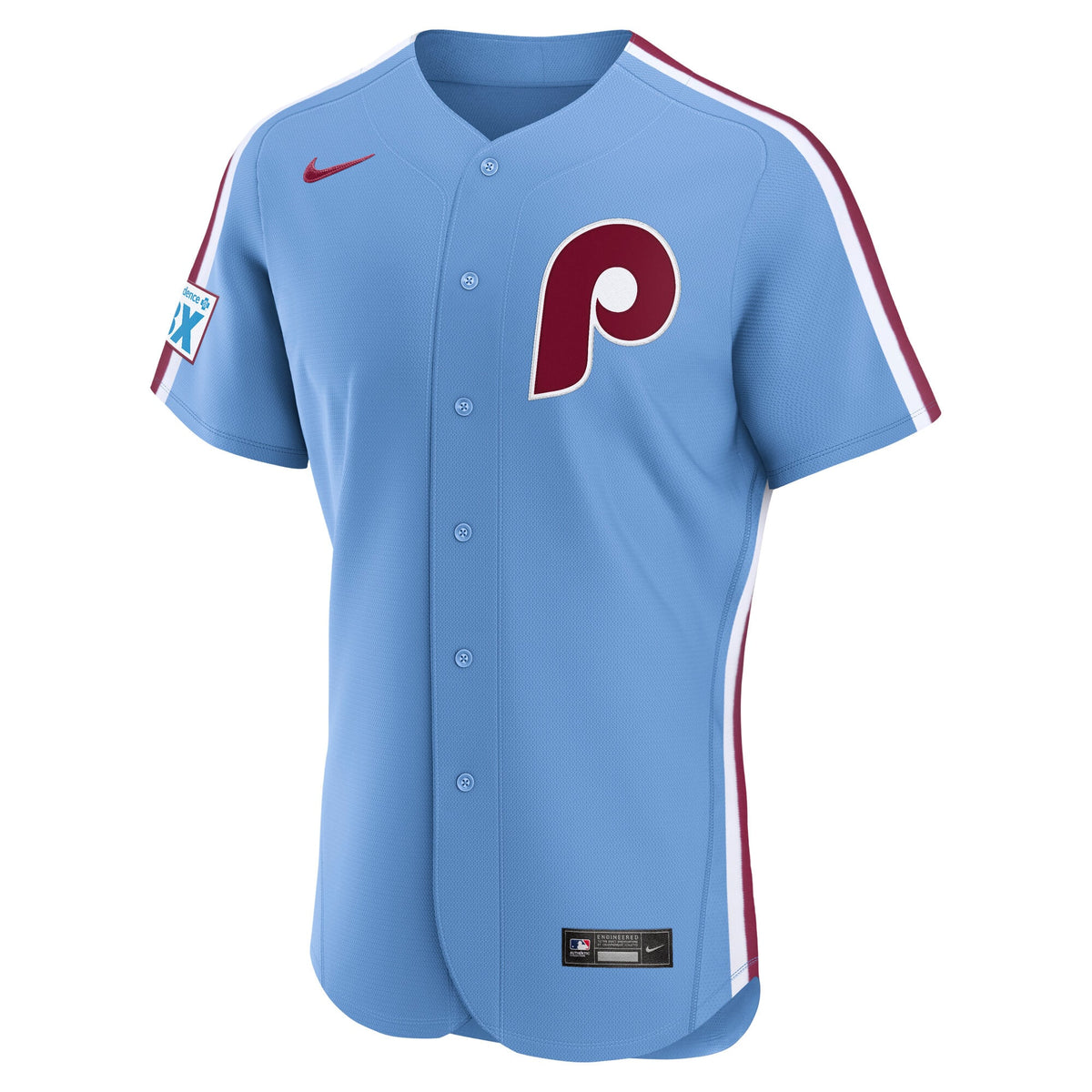 Men's Philadelphia Phillies Nike White Home Sponsor Patch Authentic Jersey
