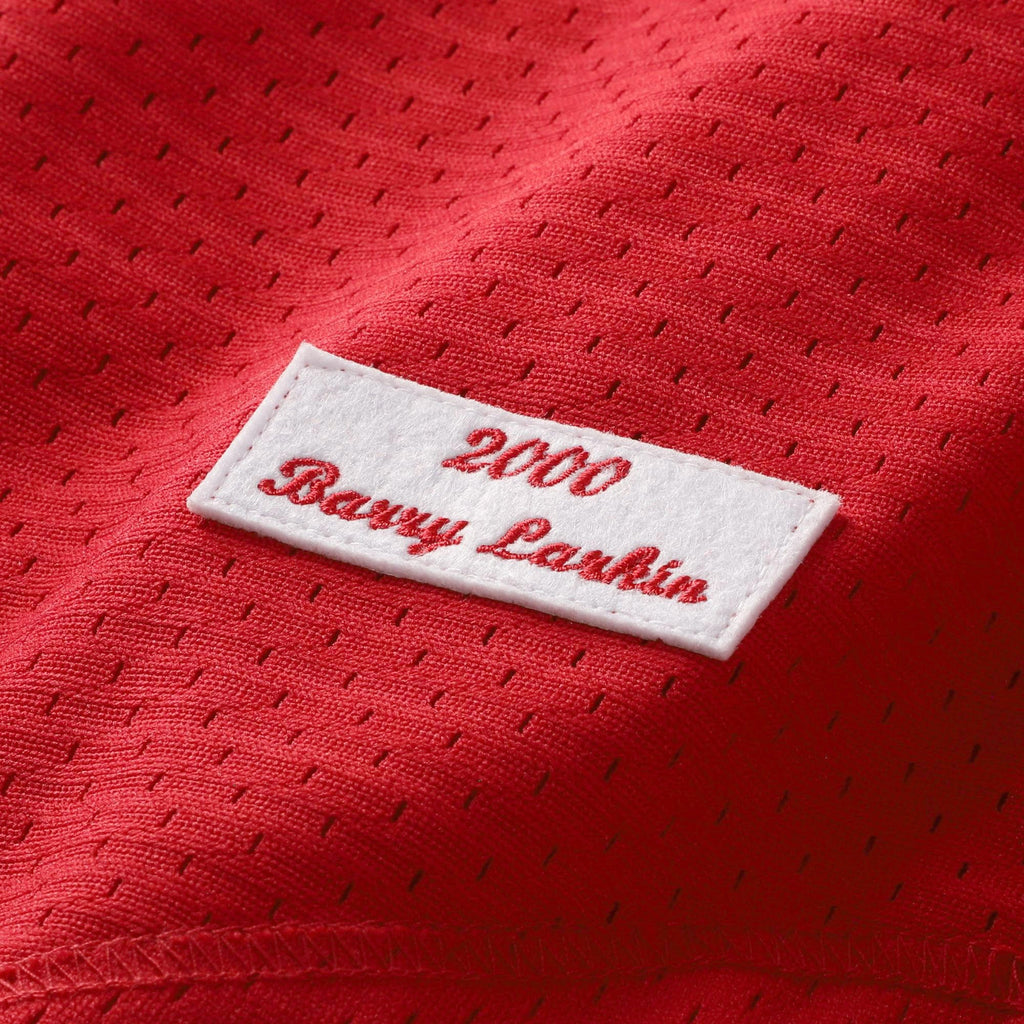 Men's Cincinnati Reds Barry Larkin Mitchell & Ness Red Throwback Cooperstown Mesh Batting Practice Jersey