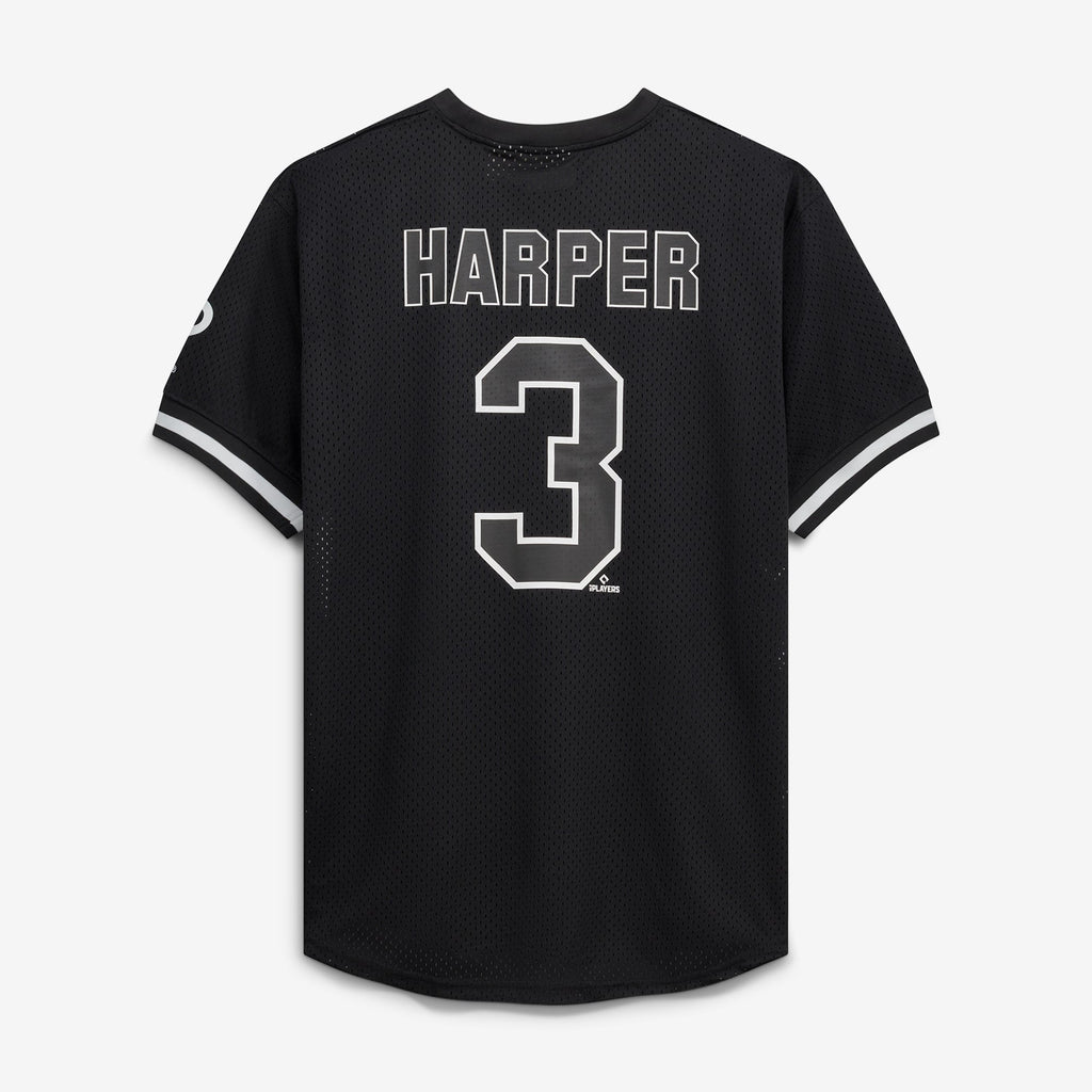 Men's Philadelphia Phillies Bryce Harper Fanatics Black/White Big & Tall Heavyweight Mesh Jersey