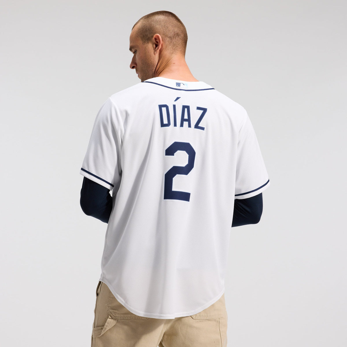 Men's  Tampa Bay Rays Yandy Díaz Nike White Home Replica Jersey
