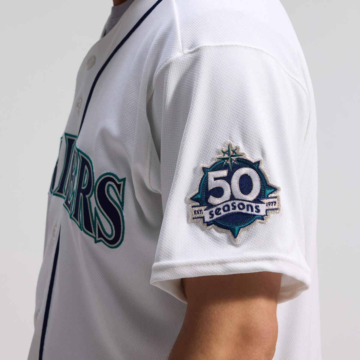 Men's Seattle Mariners  Nike White 50th Anniversary Patch Home Authentic Jersey