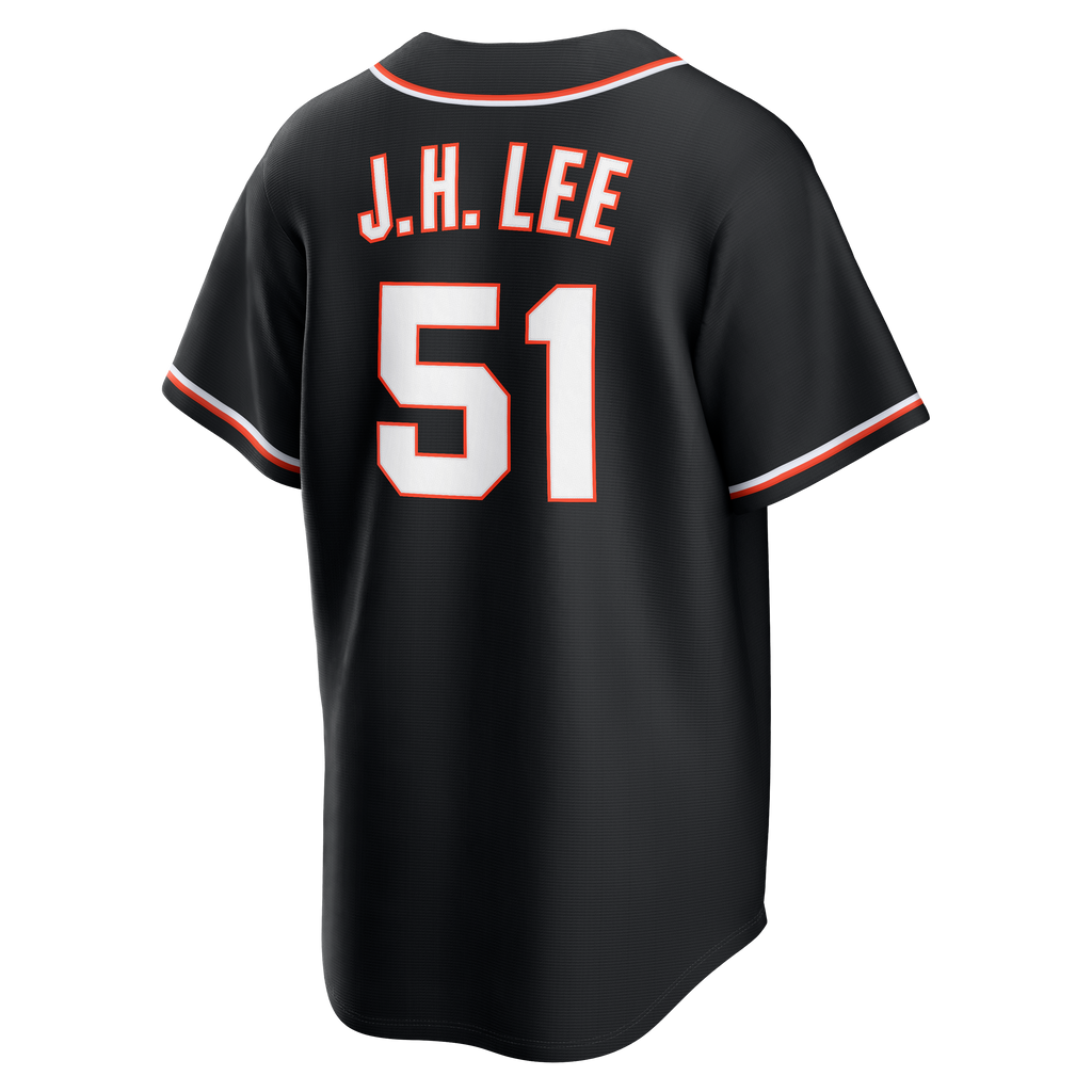 Men's San Francisco Giants Jung Hoo Lee Nike Fashion Replica Black Out Jersey