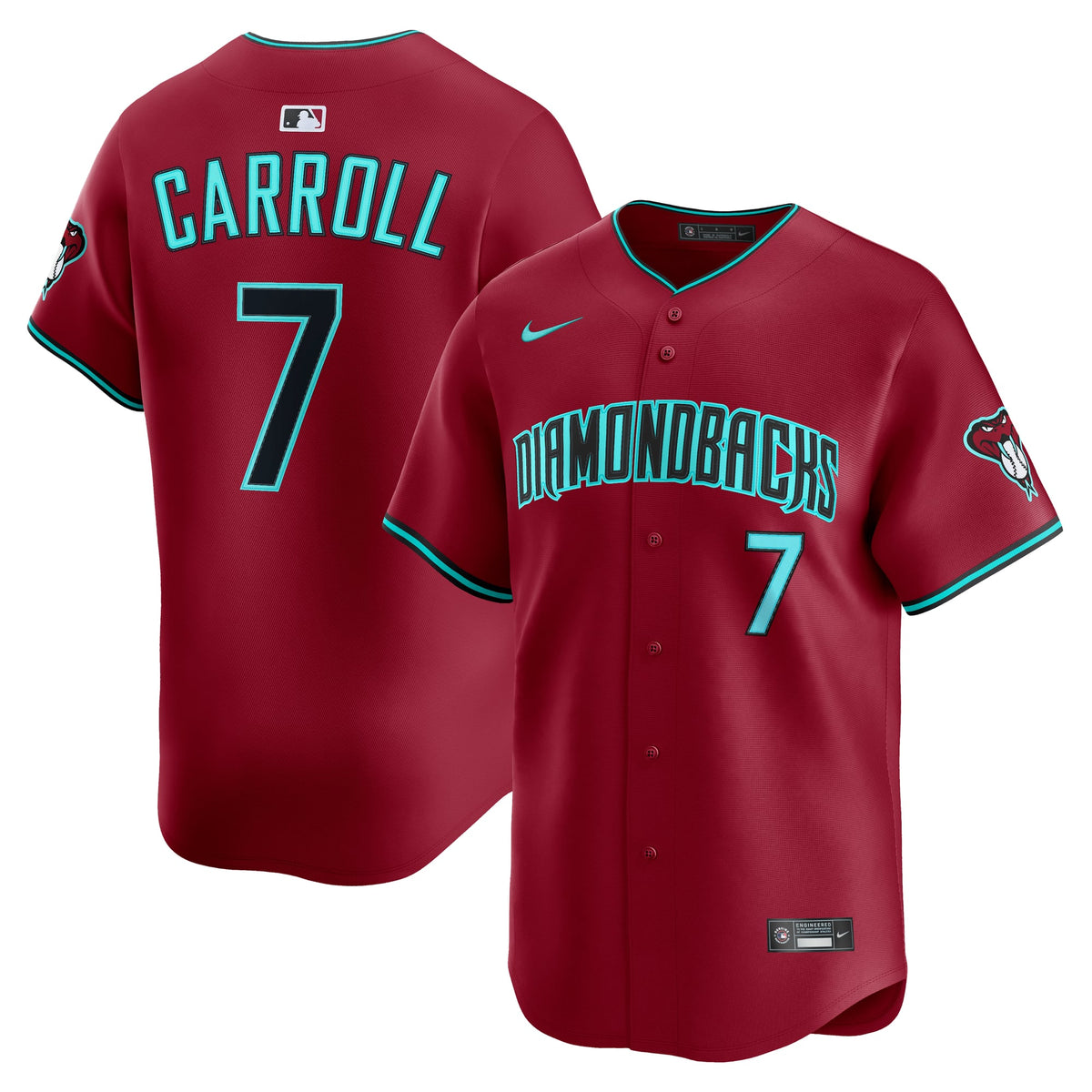 Men's Arizona Diamondbacks Corbin Carroll Nike Black Alternate Limited Player Jersey