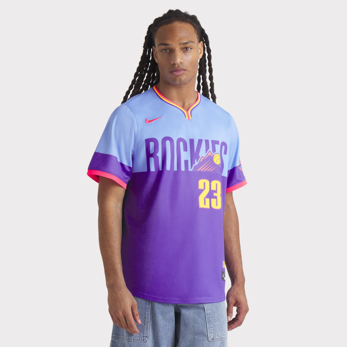 Men's Colorado Rockies Kris Bryant Nike Purple/Light Blue 2025 City Connect Limited Player Jersey
