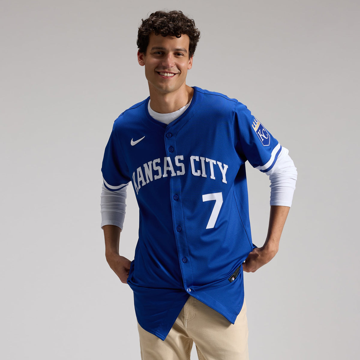 Men's Kansas City Royals Bobby Witt Jr. Nike White Home Elite Player Jersey