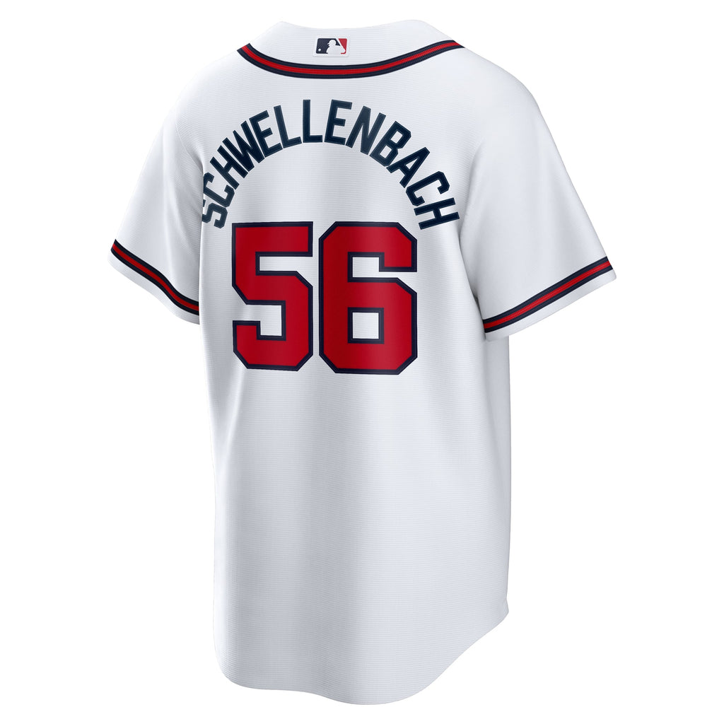 Men's Atlanta Braves Spencer Schwellenbach Nike White Home Replica Jersey