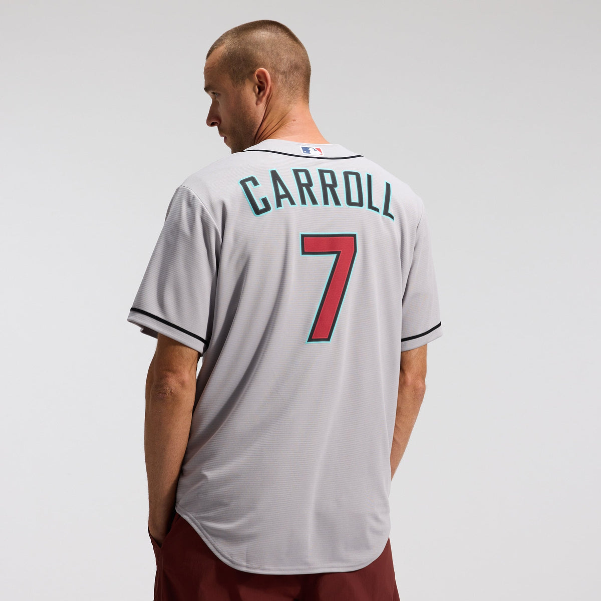 Men's Arizona Diamondbacks Corbin Carroll Nike Gray Road Replica Jersey