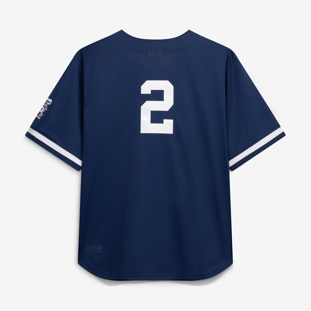 Men's New York Yankees Derek Jeter Mitchell & Ness Navy Cooperstown Collection Mesh Batting Practice Button-Up Jersey