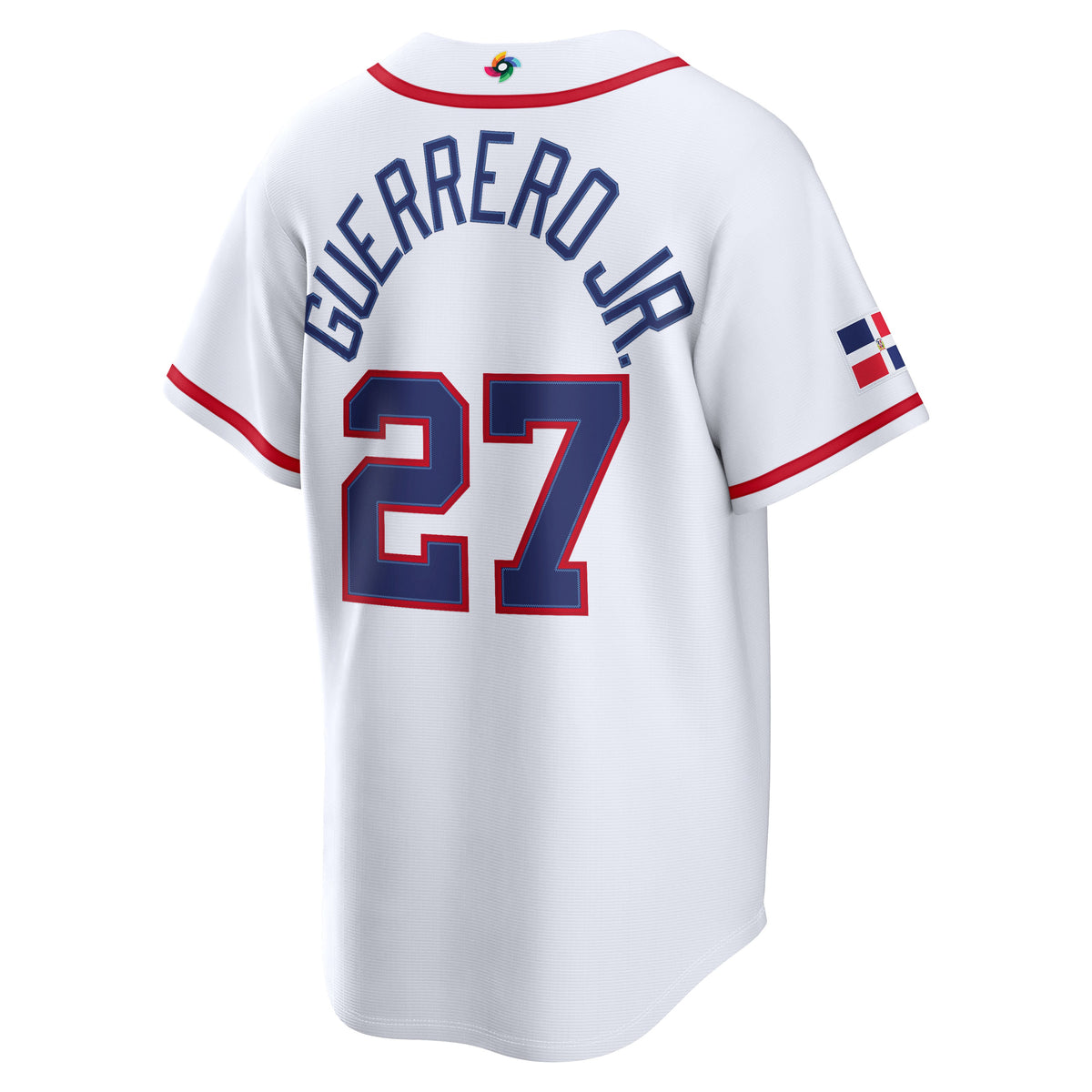 Men's Dominican Republic Baseball Vladimir Guerrero Jr. Nike White 2026 World Baseball Classic Home Stadium Jersey