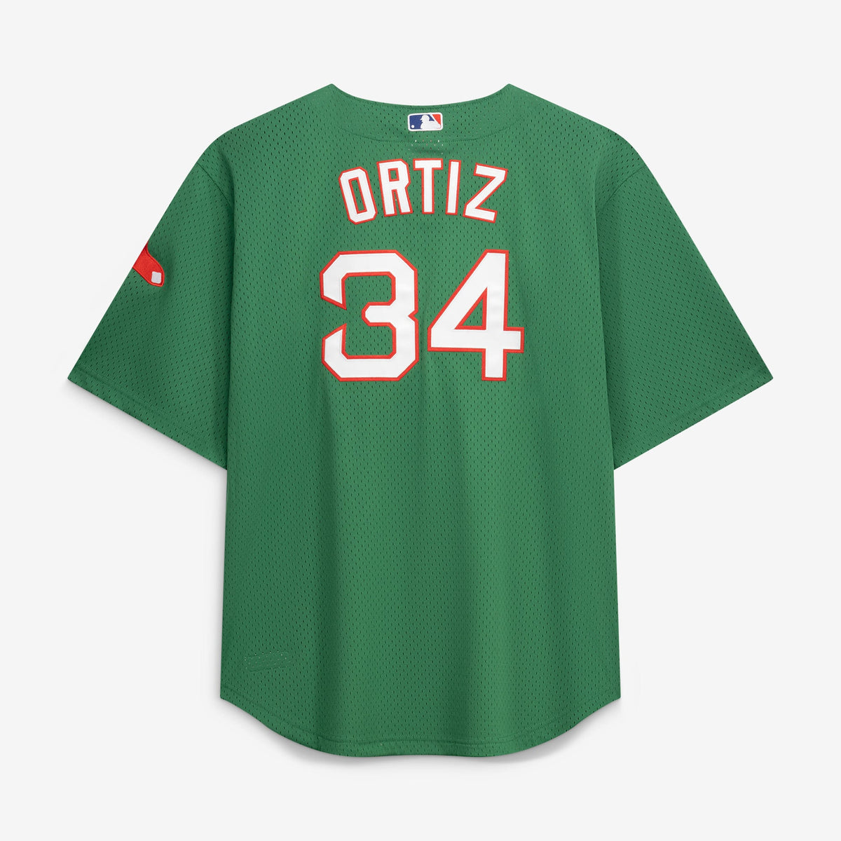 Men's Boston Red Sox David Ortiz Mitchell & Ness Kelly Green Big & Tall Cooperstown Collection Mesh Batting Practice Jersey