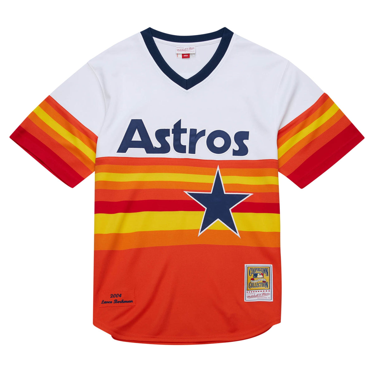 Men's Houston Astros Lance Berkman Mitchell & Ness White 2004 Cooperstown Collection Authentic Throwback Jersey